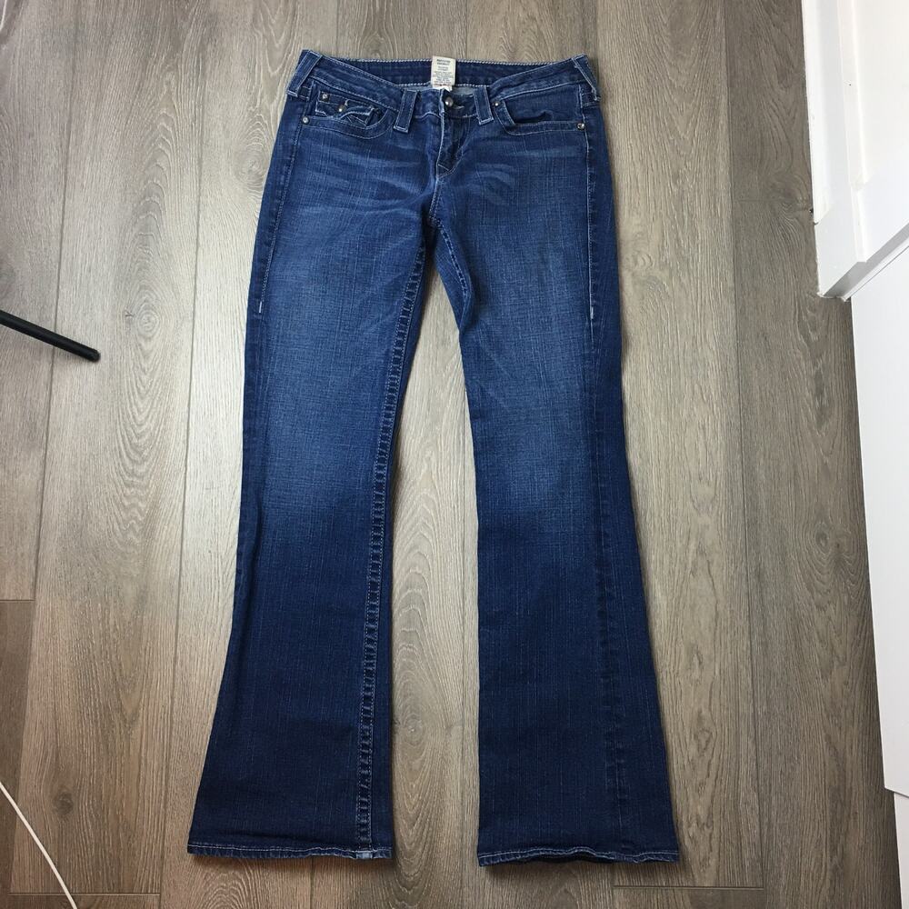True Religion Jeans Denim Bootcut Low Rise Cotton Stretch Blue Size 31
